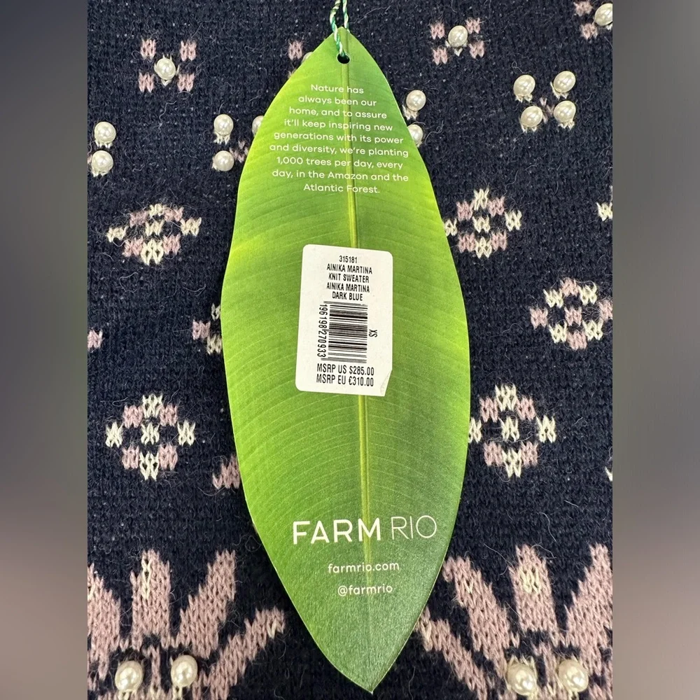 FARM Rio Ainika Martina Knit Sweater in Dark Blue Multi - Picture 10 of 10